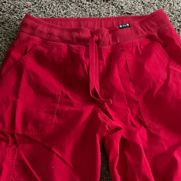 Koi Lite Red Scrub Pants Women’s Medium Comfort Waist Drawstring Pockets - Picture 1 of 5